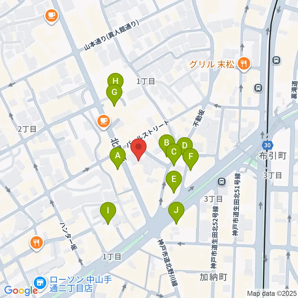 神戸Y's ROAD周辺の駐車場・コインパーキング一覧地図