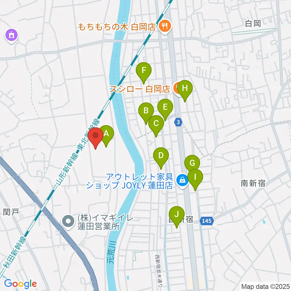 蓮田市総合文化会館ハストピア周辺の駐車場・コインパーキング一覧地図