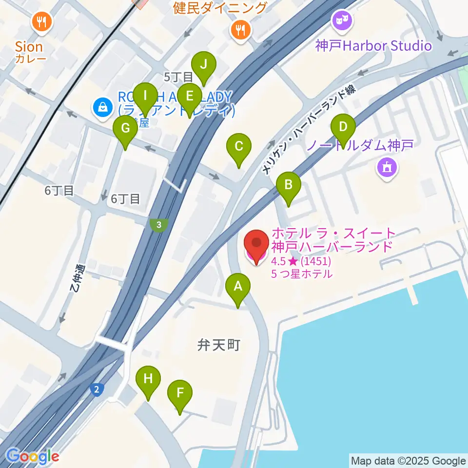 ラ・スイート神戸グラン・ブルー周辺の駐車場・コインパーキング一覧地図