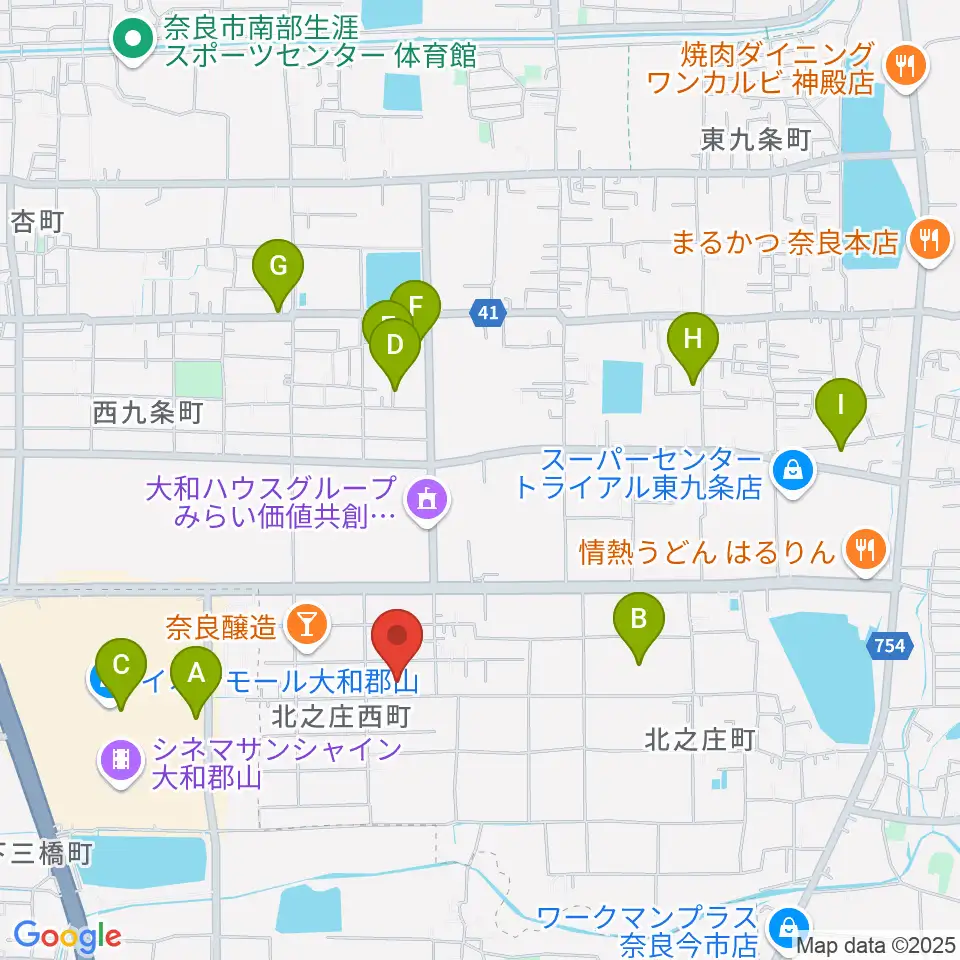 ジュエル奈良店周辺の駐車場・コインパーキング一覧地図
