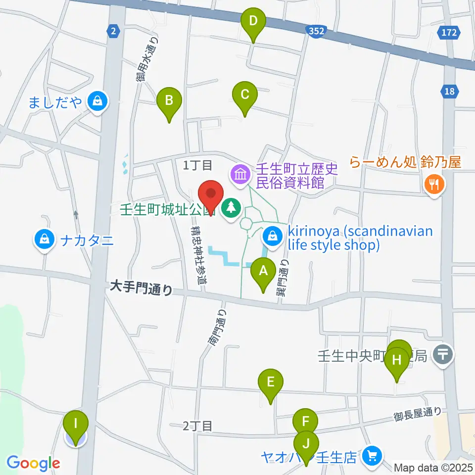 城址公園ホール 壬生中央公民館周辺の駐車場・コインパーキング一覧地図