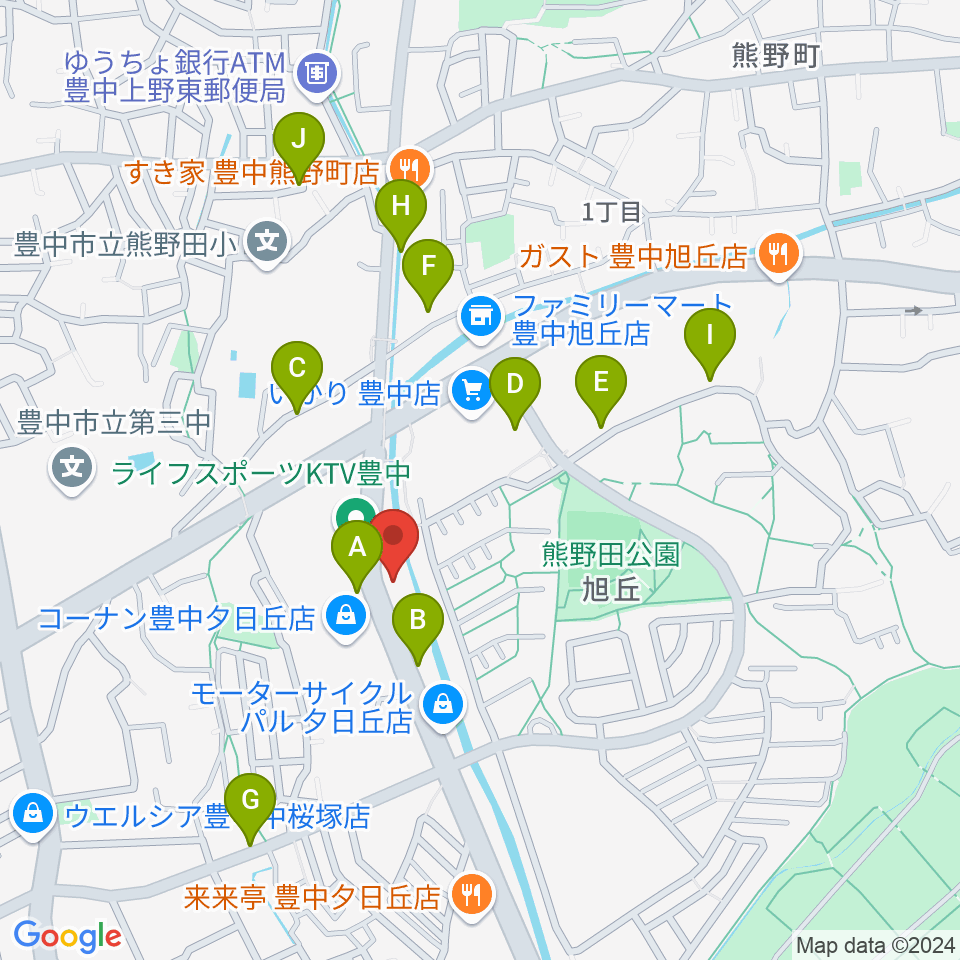 ルビーノ音楽教室周辺の駐車場・コインパーキング一覧地図