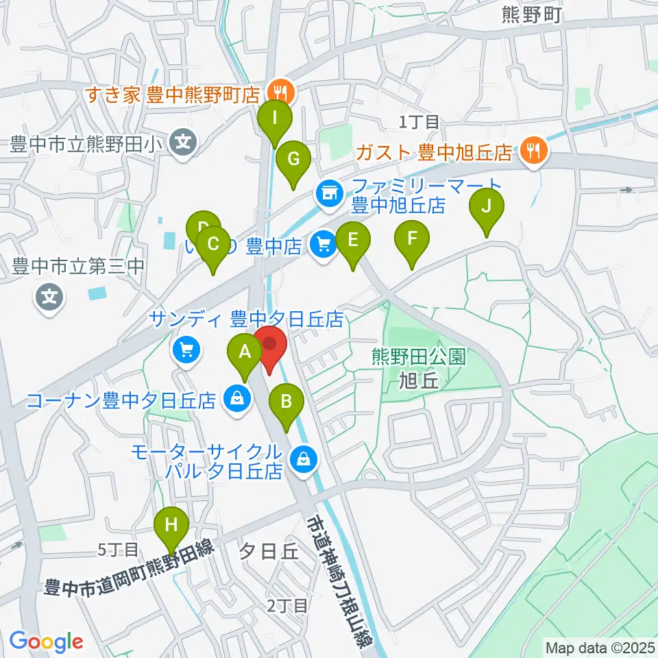 ルビーノ音楽教室周辺の駐車場・コインパーキング一覧地図