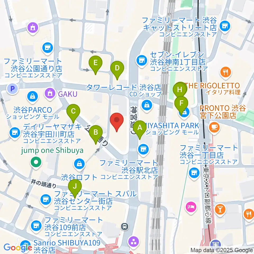HMV&BOOKS SHIBUYA周辺の駐車場・コインパーキング一覧地図