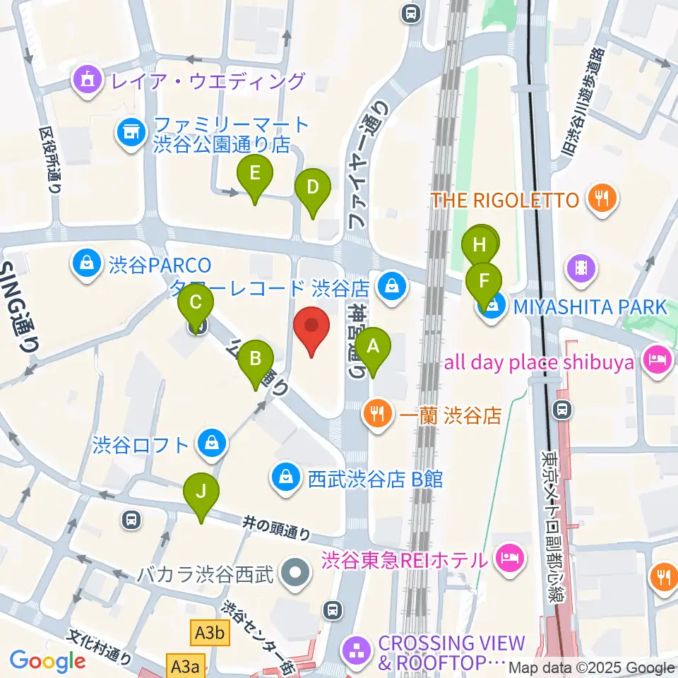 HMV&BOOKS SHIBUYA周辺の駐車場・コインパーキング一覧地図
