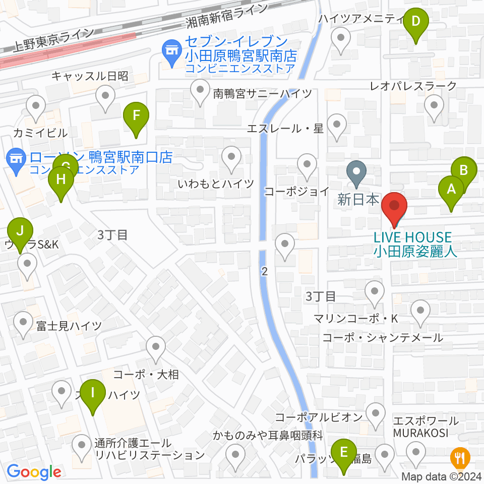 小田原姿麗人周辺の駐車場・コインパーキング一覧地図