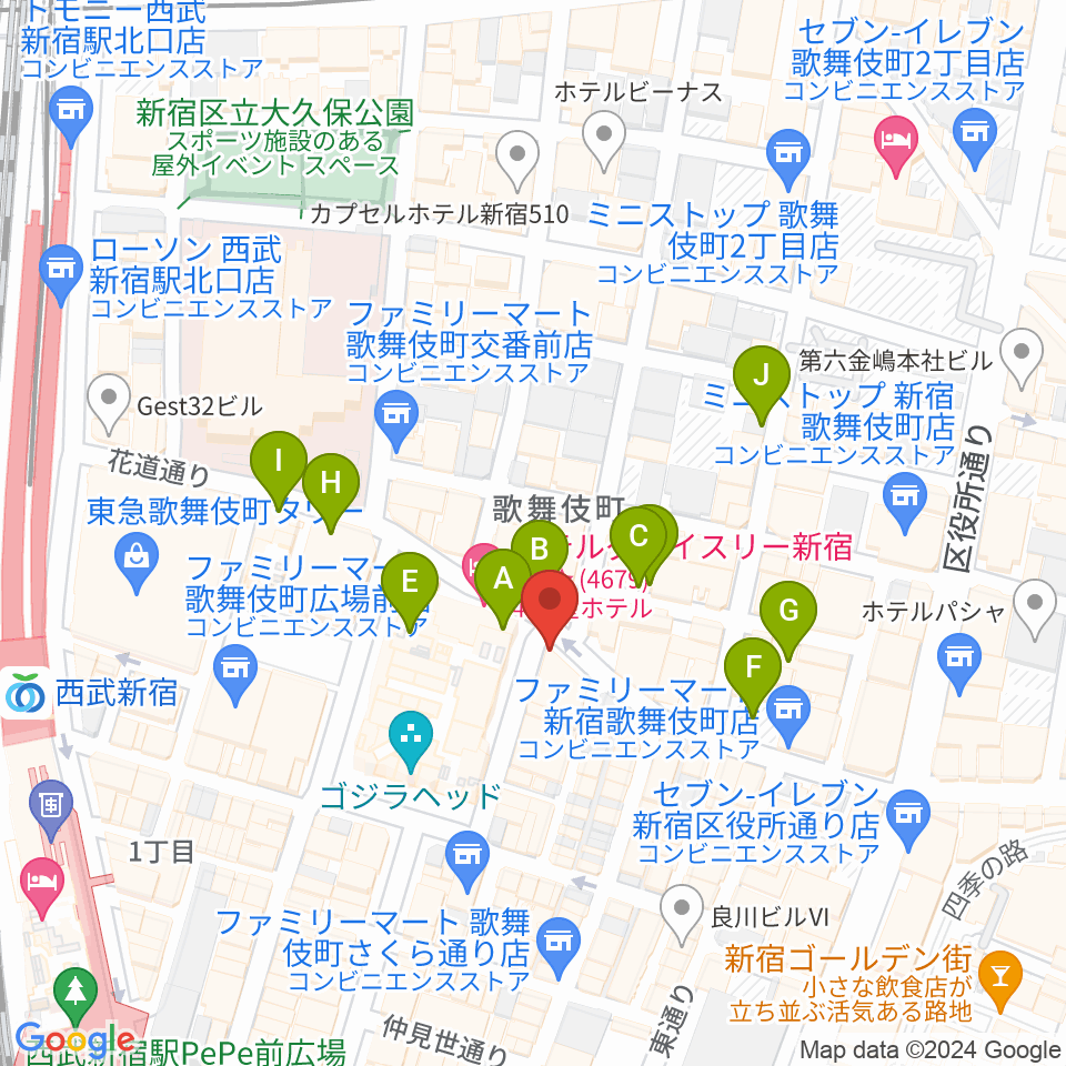 新宿ロフト周辺の駐車場・コインパーキング一覧地図