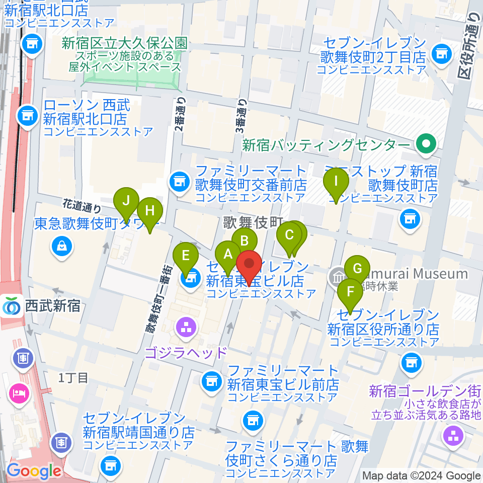 新宿ロフト周辺の駐車場・コインパーキング一覧地図