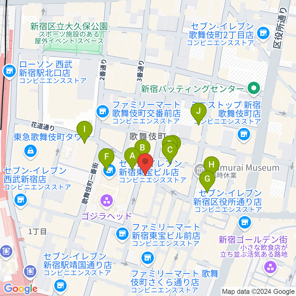 新宿ロフト周辺の駐車場・コインパーキング一覧地図