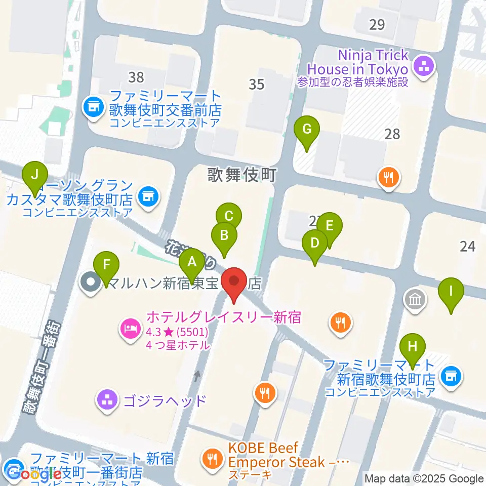 新宿ロフト周辺の駐車場・コインパーキング一覧地図