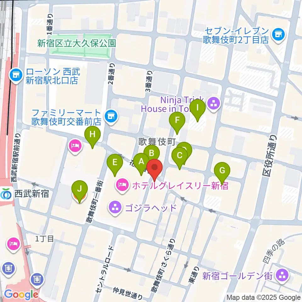 新宿ロフト周辺の駐車場・コインパーキング一覧地図