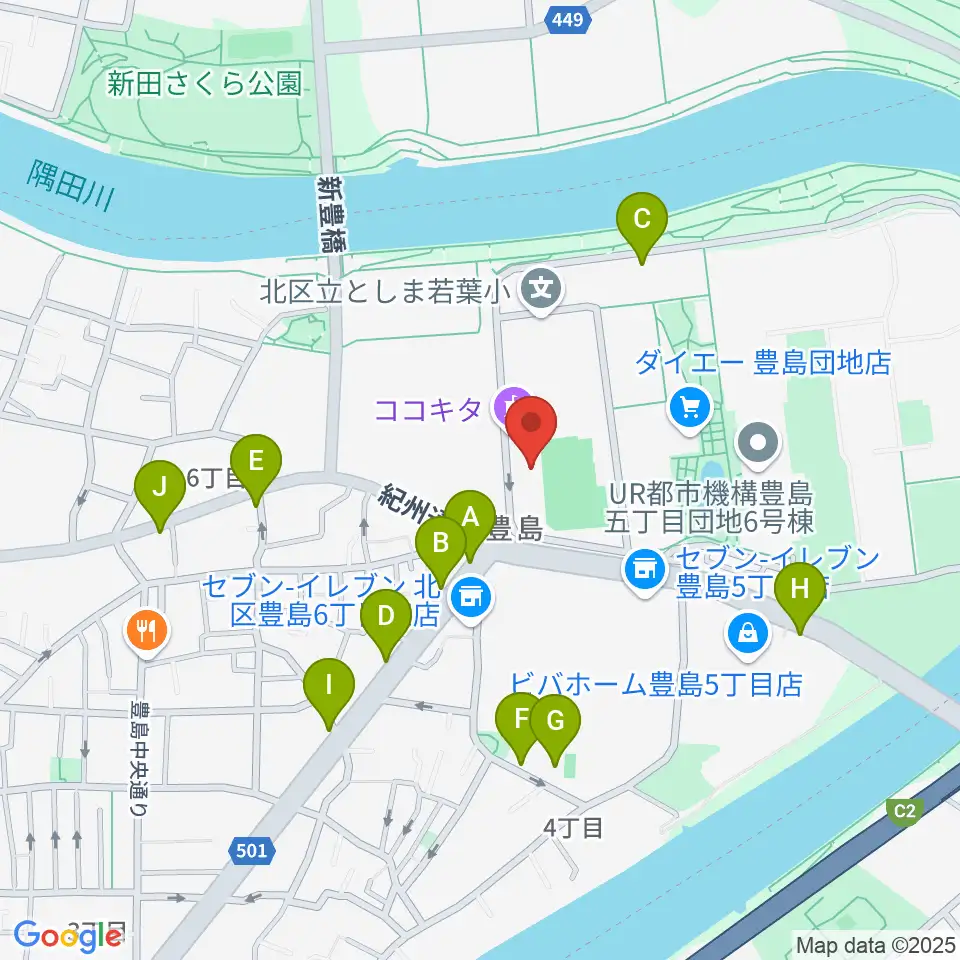 ココキタ周辺の駐車場・コインパーキング一覧地図