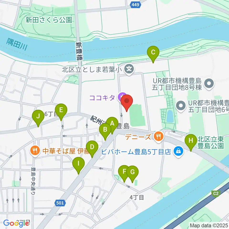 ココキタ周辺の駐車場・コインパーキング一覧地図