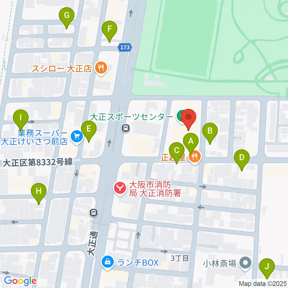 アゼリア大正ホール周辺の駐車場・コインパーキング一覧地図