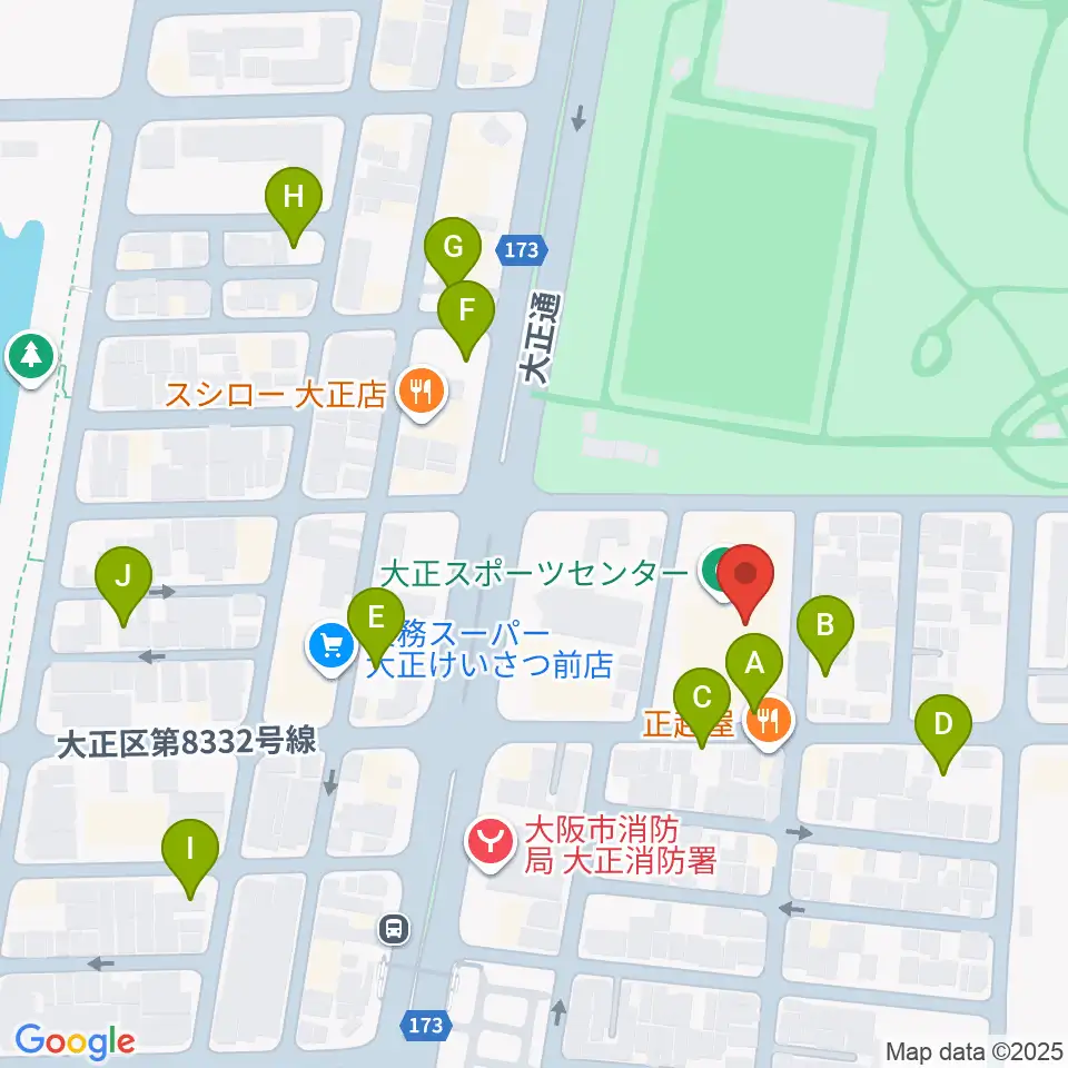 アゼリア大正ホール周辺の駐車場・コインパーキング一覧地図