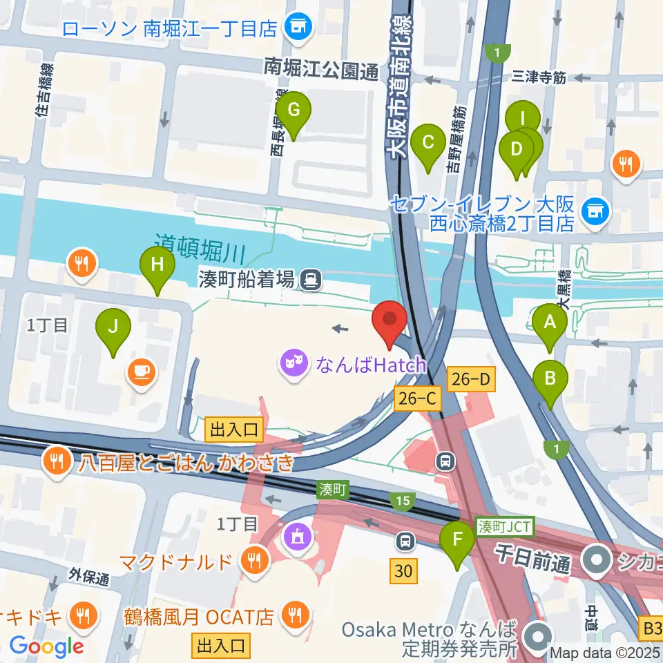 難波S.O.Ra.周辺の駐車場・コインパーキング一覧地図