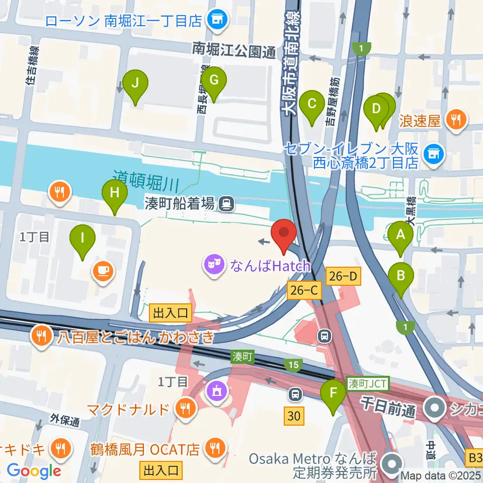 難波S.O.Ra.周辺の駐車場・コインパーキング一覧地図