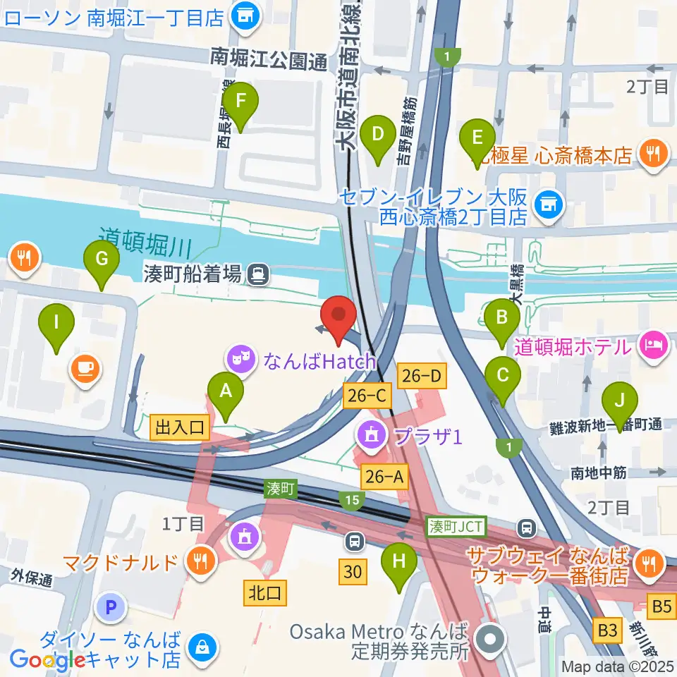 難波S.O.Ra.周辺の駐車場・コインパーキング一覧地図