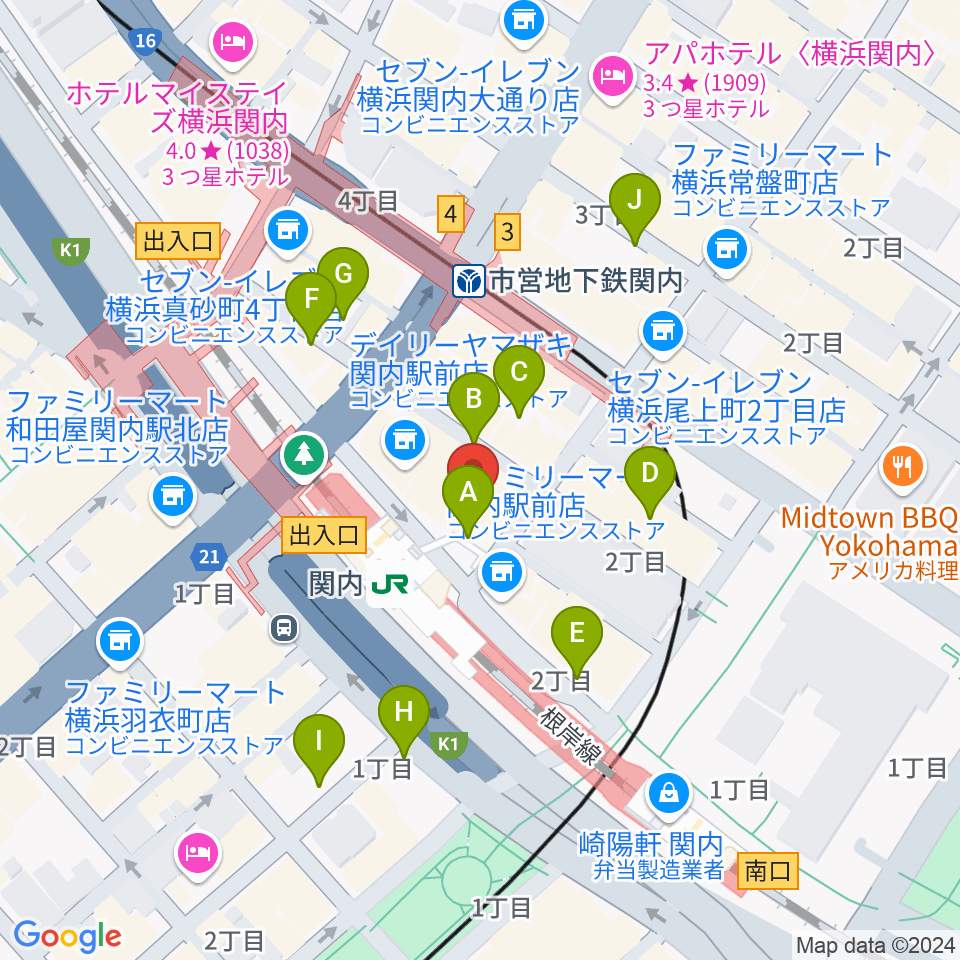 横浜B.B.STREET周辺の駐車場・コインパーキング一覧地図