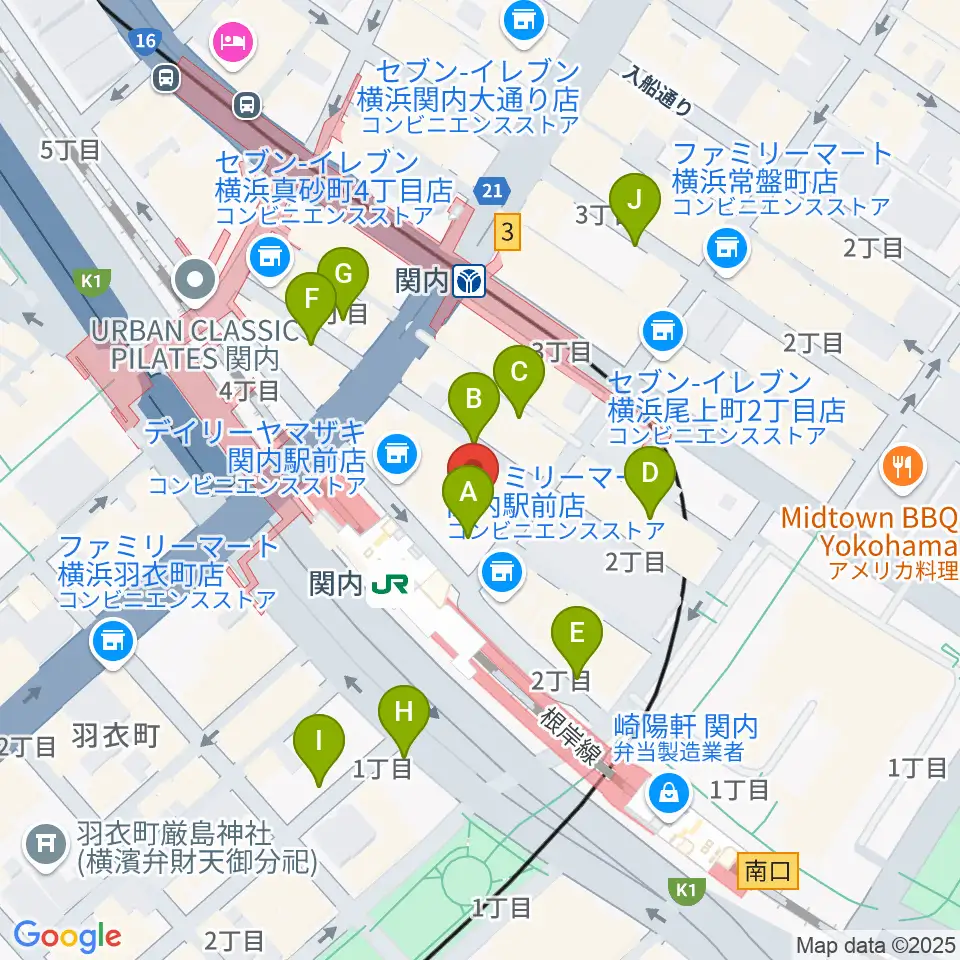 横浜B.B.STREET周辺の駐車場・コインパーキング一覧地図