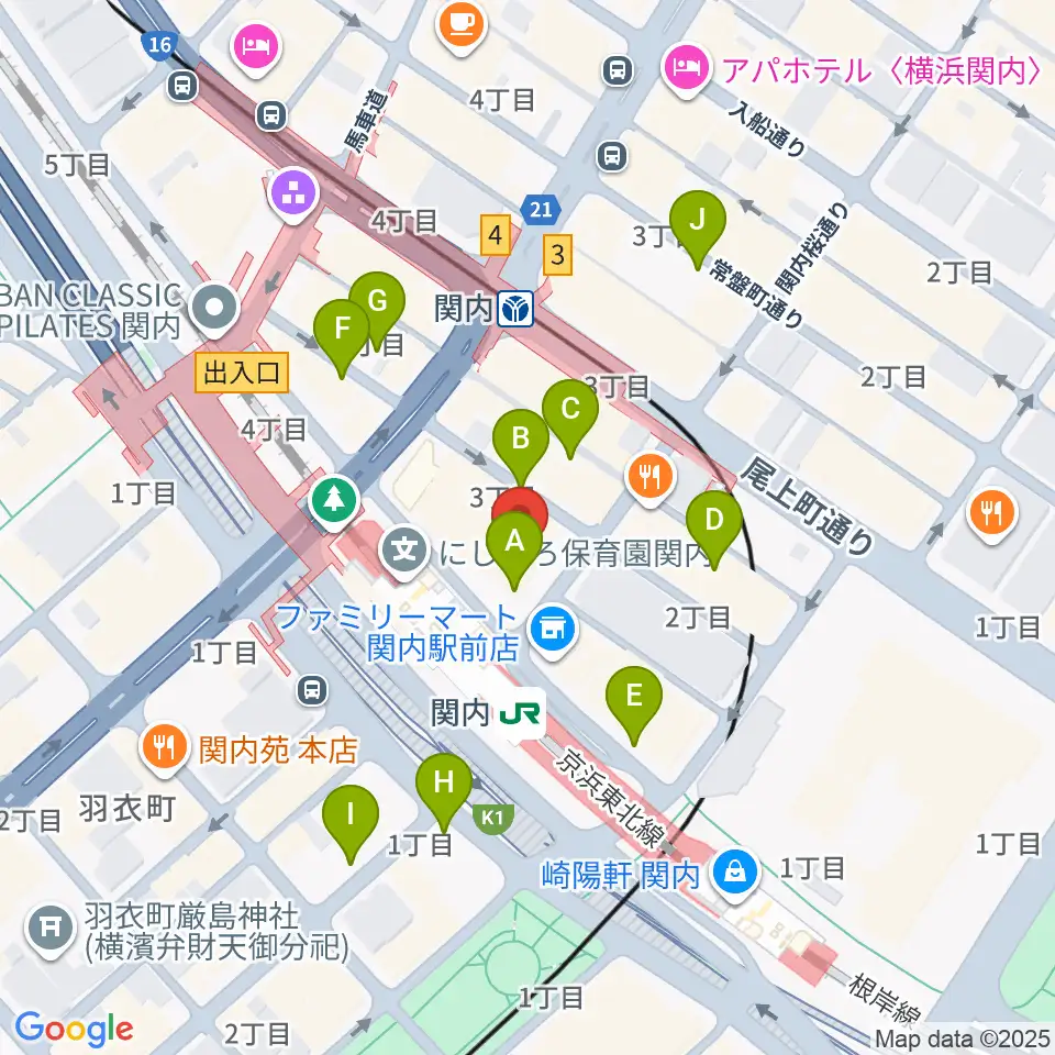 横浜B.B.STREET周辺の駐車場・コインパーキング一覧地図