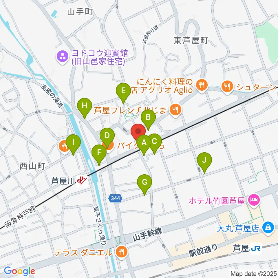 芦屋サロン・クラシック周辺の駐車場・コインパーキング一覧地図