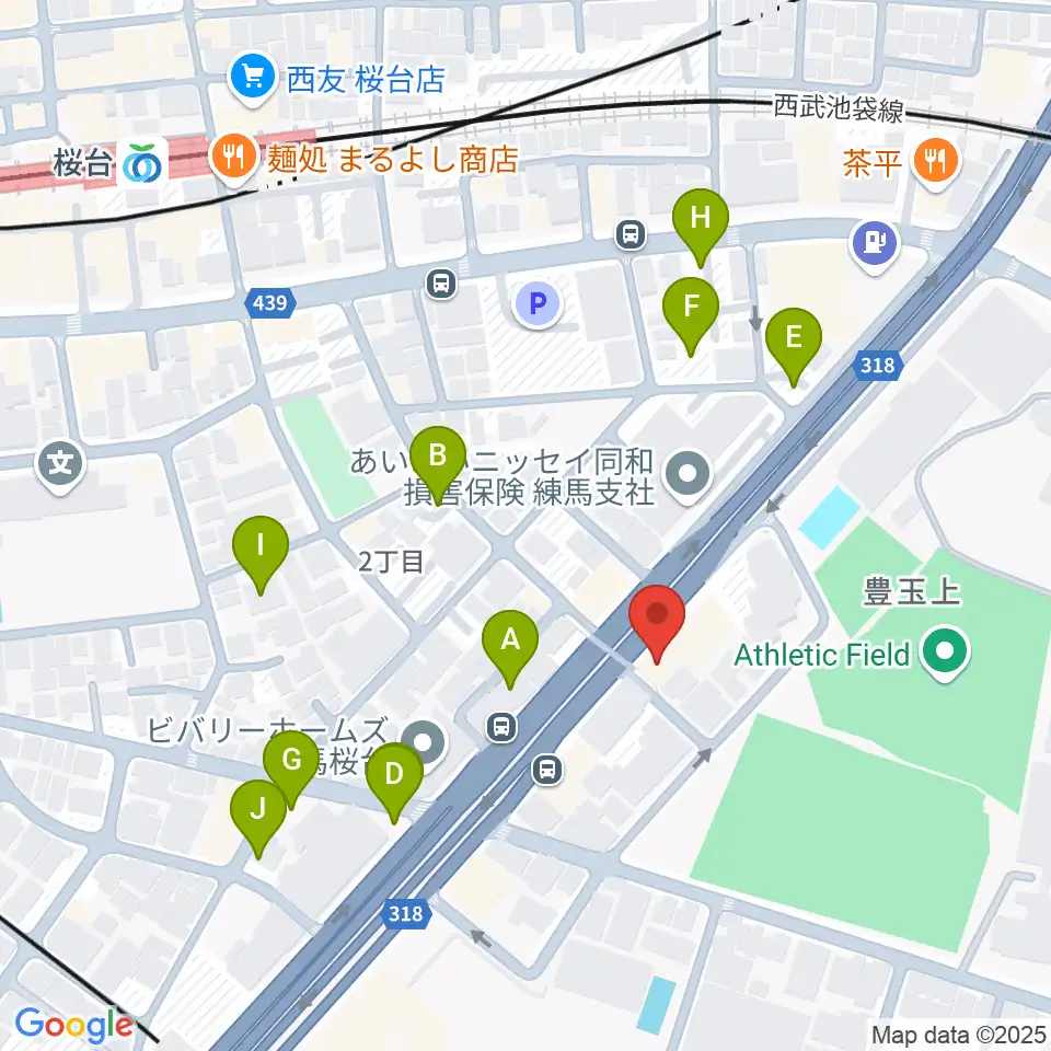 トーン音楽教室 練馬桜台校周辺の駐車場・コインパーキング一覧地図