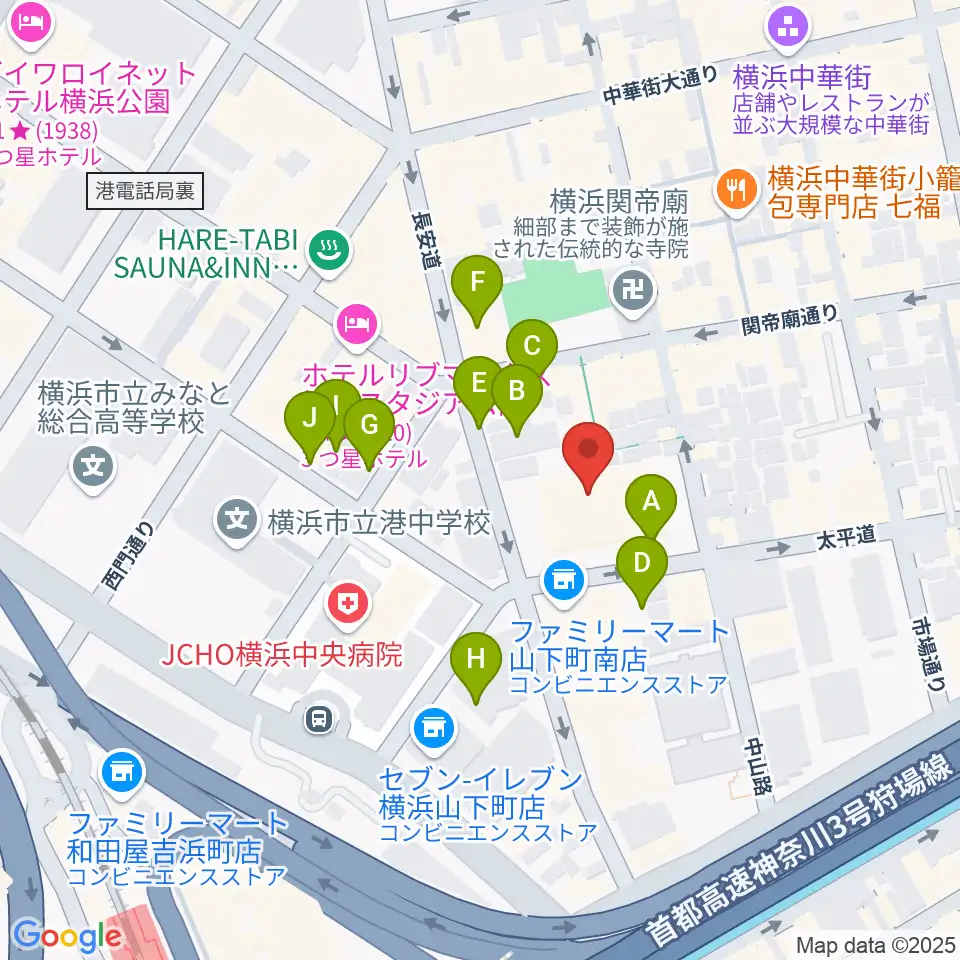 横浜F.A.D周辺の駐車場・コインパーキング一覧地図