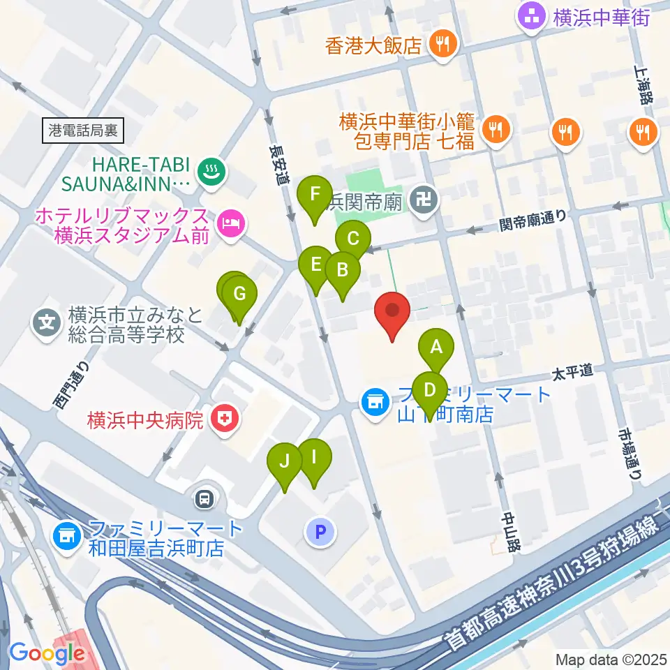 横浜F.A.D周辺の駐車場・コインパーキング一覧地図