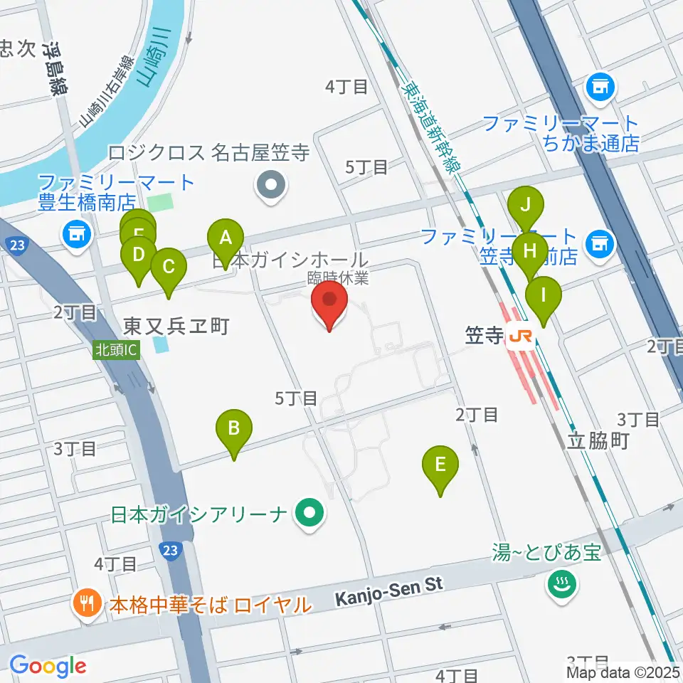 日本ガイシホール周辺の駐車場・コインパーキング一覧地図