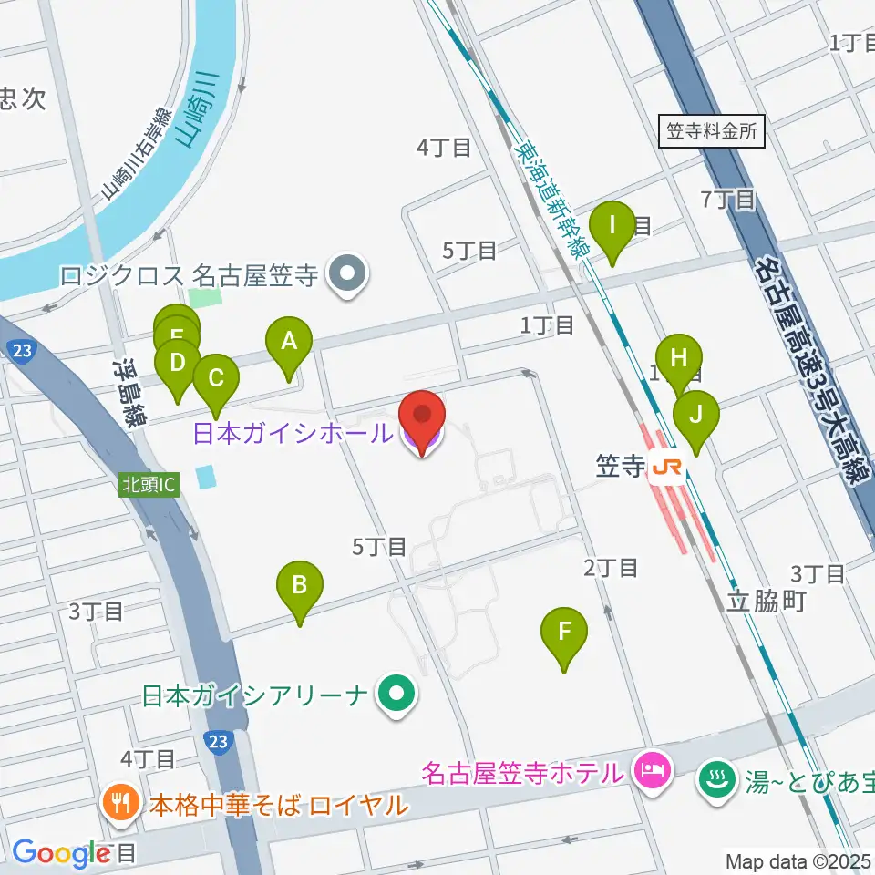 日本ガイシホール周辺の駐車場・コインパーキング一覧地図