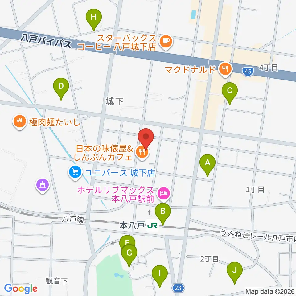 デーリー東北ホール 周辺の駐車場 コインパーキング一覧マップ