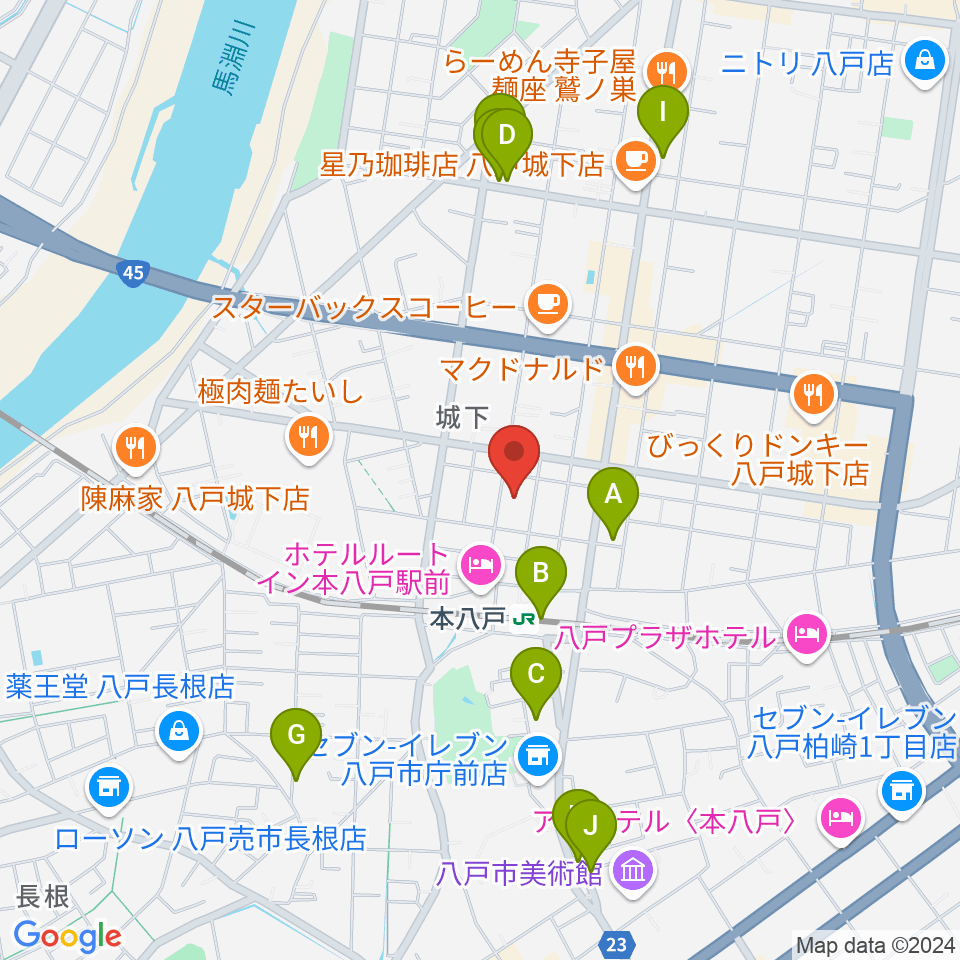 デーリー東北ホール周辺の駐車場・コインパーキング一覧地図