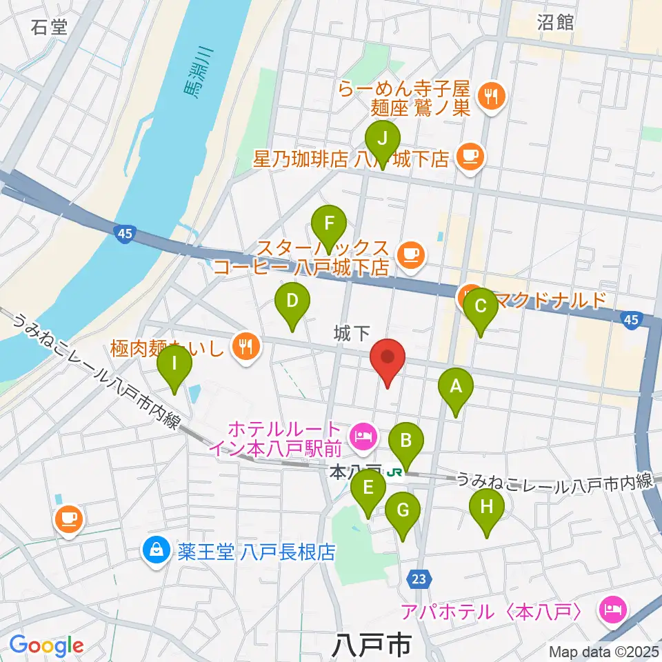 デーリー東北ホール周辺の駐車場・コインパーキング一覧地図