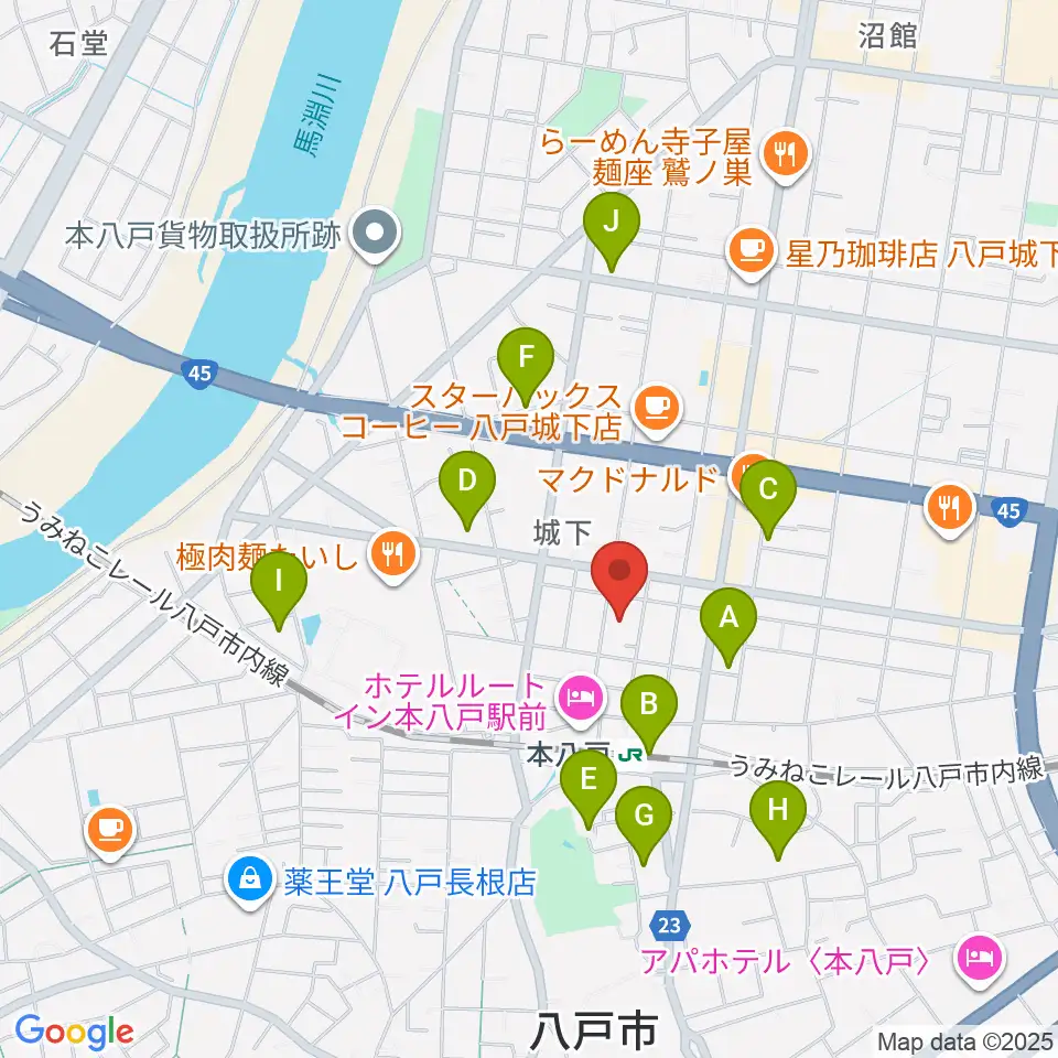 デーリー東北ホール周辺の駐車場・コインパーキング一覧地図