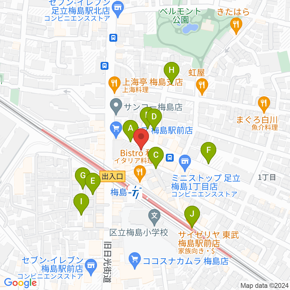 梅島Hugo周辺の駐車場・コインパーキング一覧地図