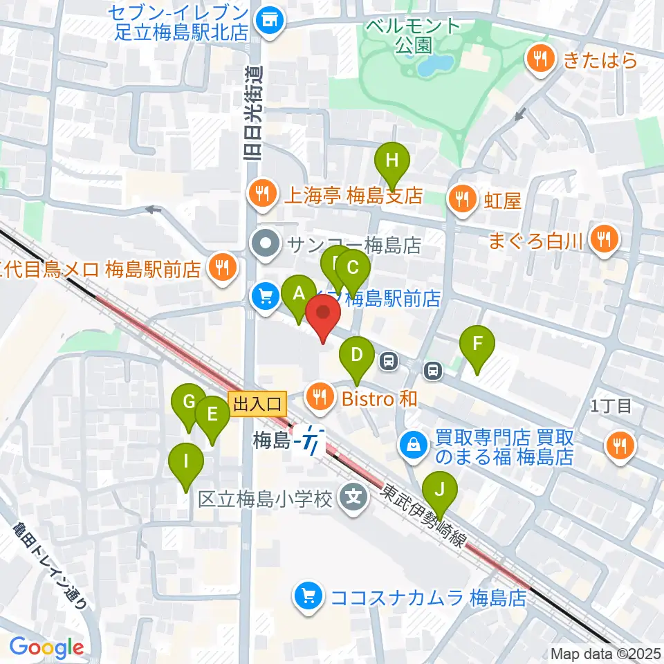 梅島Hugo周辺の駐車場・コインパーキング一覧地図