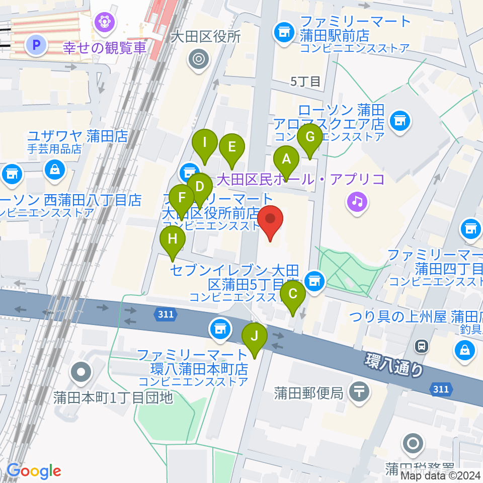 蒲田ニューエイト周辺の駐車場・コインパーキング一覧地図