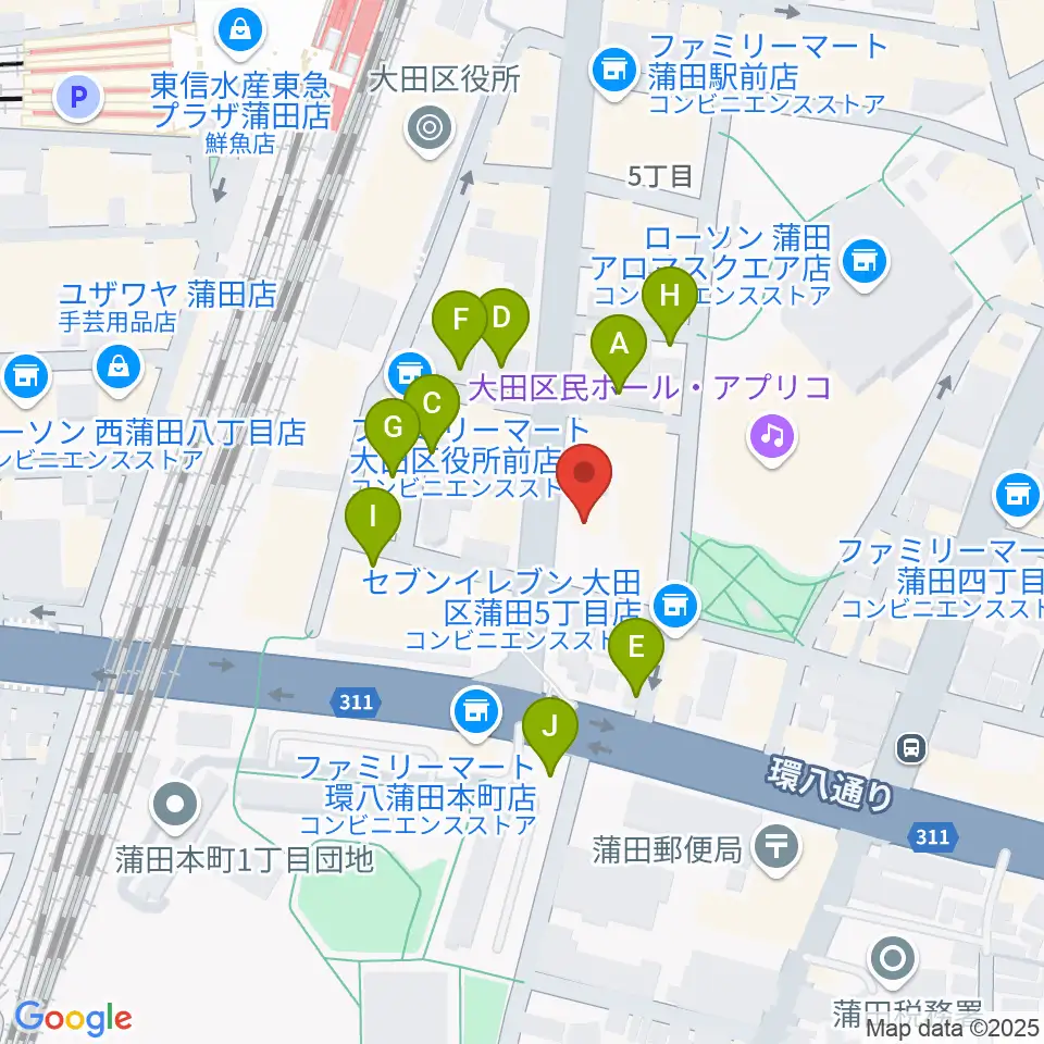 蒲田ニューエイト周辺の駐車場・コインパーキング一覧地図
