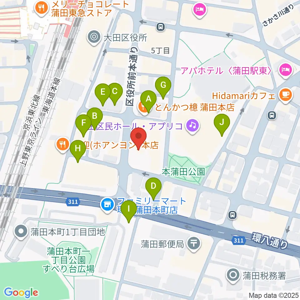 蒲田ニューエイト周辺の駐車場・コインパーキング一覧地図