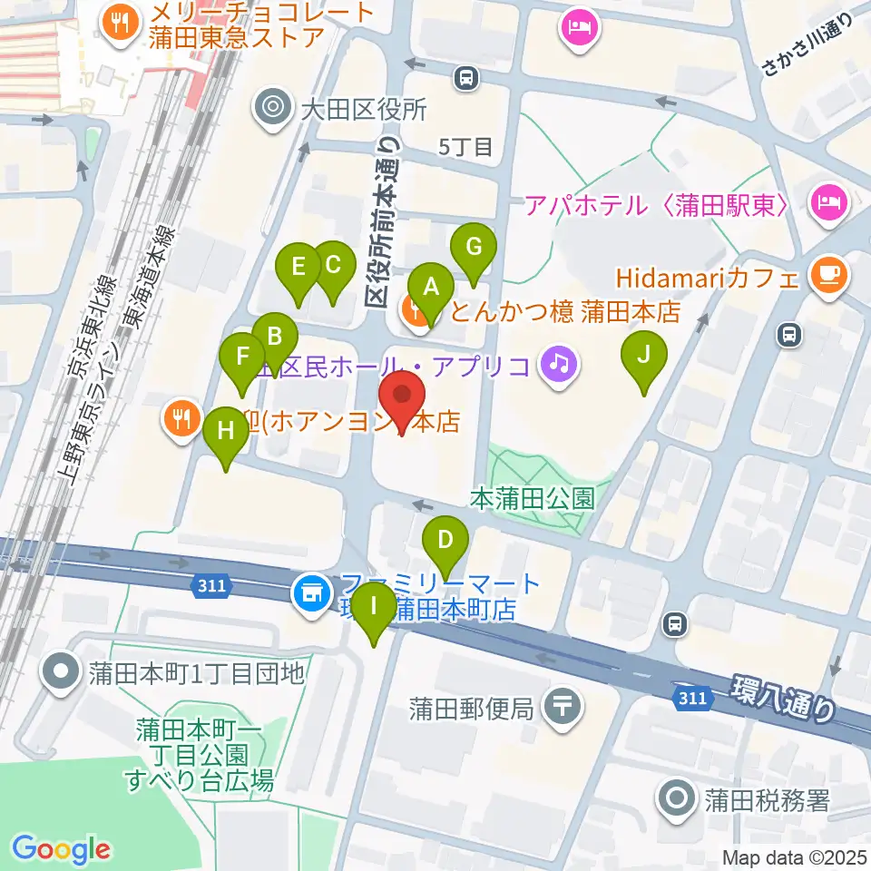 蒲田ニューエイト周辺の駐車場・コインパーキング一覧地図