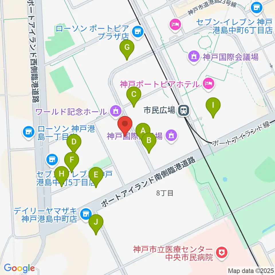 ワールド記念ホール周辺の駐車場・コインパーキング一覧地図
