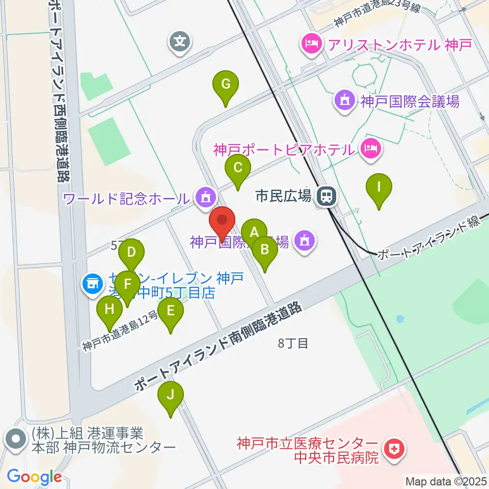 ワールド記念ホール周辺の駐車場・コインパーキング一覧地図