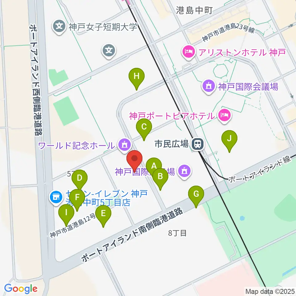ワールド記念ホール周辺の駐車場・コインパーキング一覧地図