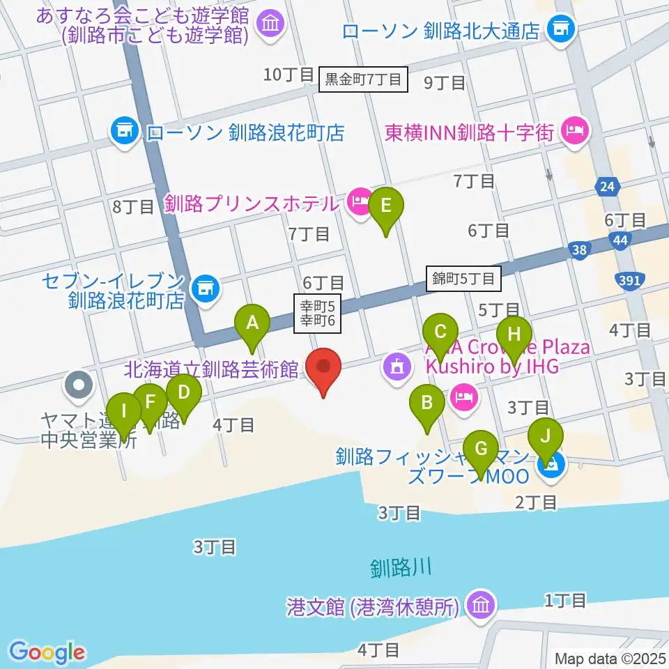 北海道立釧路芸術館 アートホール周辺の駐車場・コインパーキング一覧地図