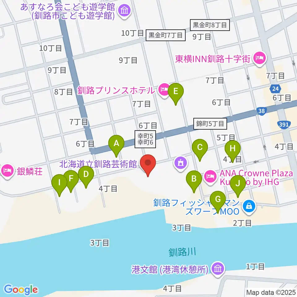 北海道立釧路芸術館 アートホール周辺の駐車場・コインパーキング一覧地図