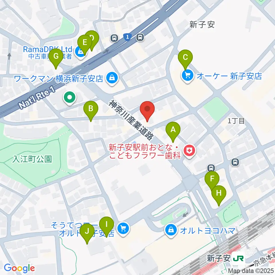 新子安ミュージックスペースグレコ周辺の駐車場・コインパーキング一覧地図