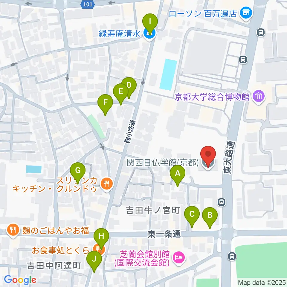 アンスティチュ・フランセ関西周辺の駐車場・コインパーキング一覧地図