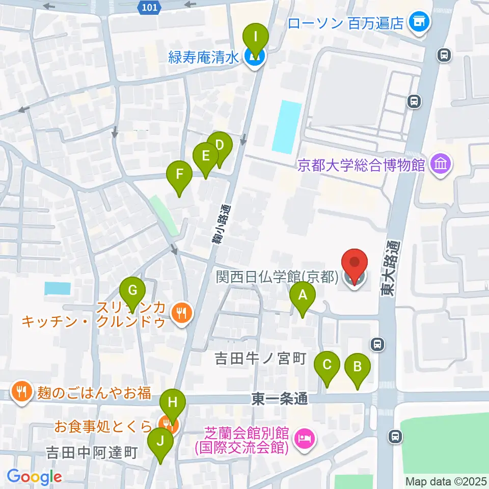 アンスティチュ・フランセ関西周辺の駐車場・コインパーキング一覧地図
