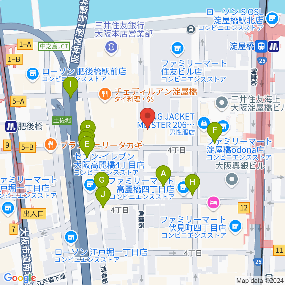 大阪倶楽部4Fホール周辺の駐車場・コインパーキング一覧地図